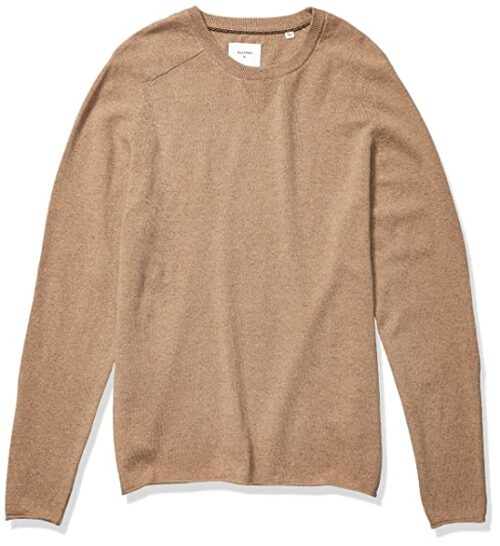 Billy Reid Silk Saddle Crew Kaschmir Strickpullover Herren, Beige