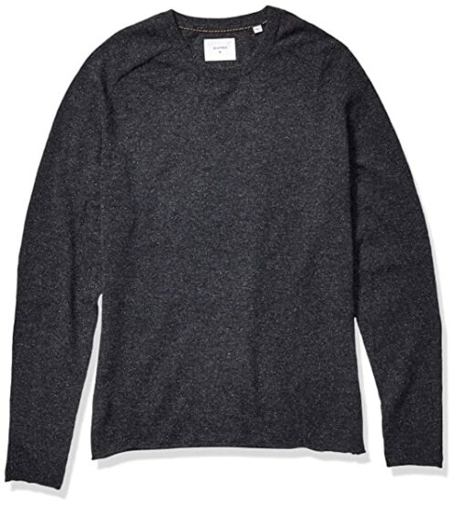 Billy Reid Silk Saddle Crew Kaschmir Strickpullover Herren, Schwarz