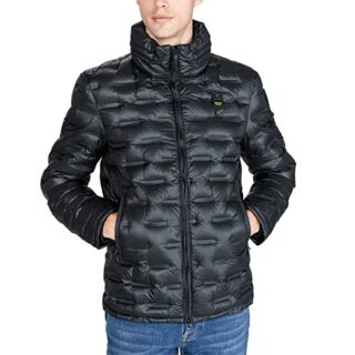 Blauer Daunenjacke Herren, Schwarz