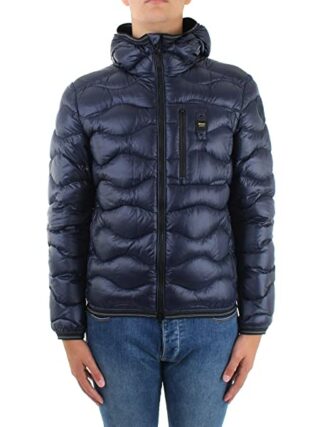 Blauer GIUBBINI Corti Imbottito Piuma Steppjacke Herren, Schwarz