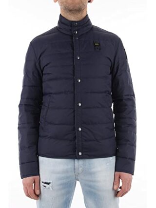 Blauer Giubbini Corti Imbottito Ovatta Steppjacke Herren, Blau