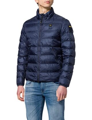 Blauer Giubbini Corti Imbottito Ovatta Steppjacke Herren, Blau
