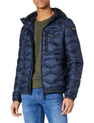 Blauer Giubbini Corti Imbottito Piuma Steppjacke Herren, Blau