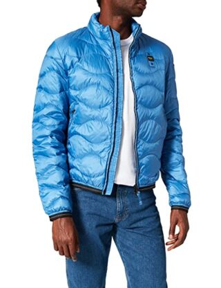 Blauer Giubbini Corti Imbottito Piuma Steppjacke Herren, Blau
