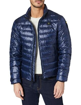 Blauer Giubbini Corti Imbottito Piuma Steppjacke Herren, Blau