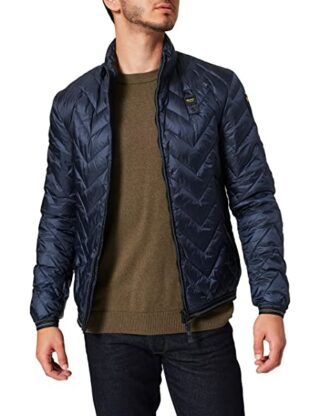Blauer Giubbini Corti Imbottito Piuma Steppjacke Herren, Blau