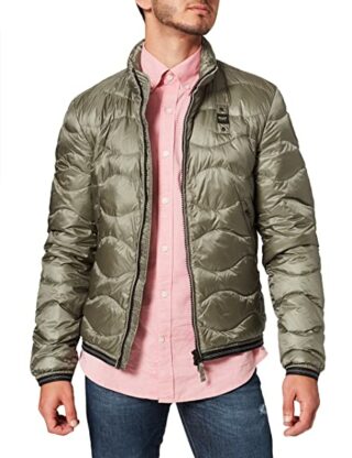 Blauer Giubbini Corti Imbottito Piuma Steppjacke Herren, Grün
