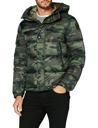 Blauer Giubbini Corti Imbottito Piuma Steppjacke Herren, Grün