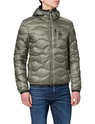 Blauer Giubbini Corti Imbottito Piuma Steppjacke Herren, Grün