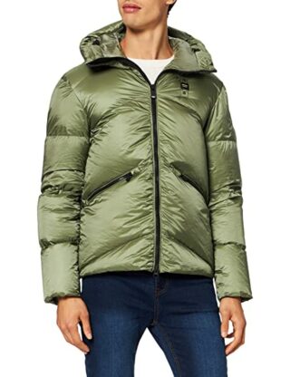 Blauer Giubbini Corti Imbottito Piuma Steppjacke Herren, Grün