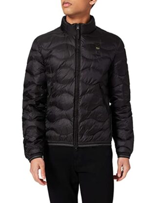 Blauer Giubbini Corti Imbottito Piuma Steppjacke Herren, Schwarz