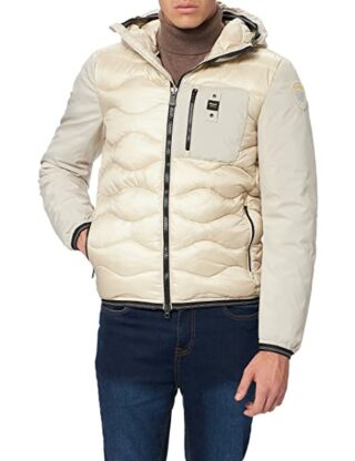 Blauer Giubbini Corti Imbotttito Piuma Steppjacke Herren, Beige