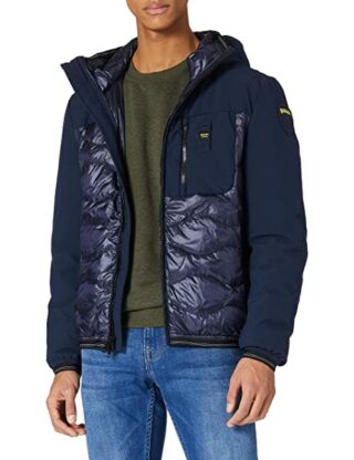 Blauer Giubbini Corti Imbotttito Piuma Steppjacke Herren, Blau