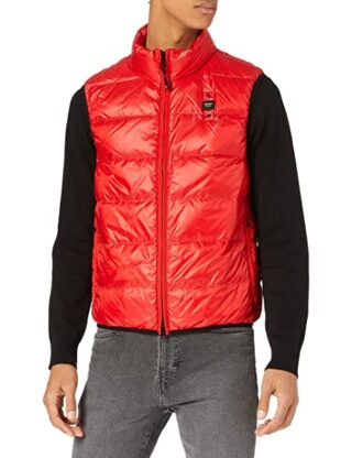 Blauer Smanicati Imbottito Piuma Steppjacke Herren, Rot