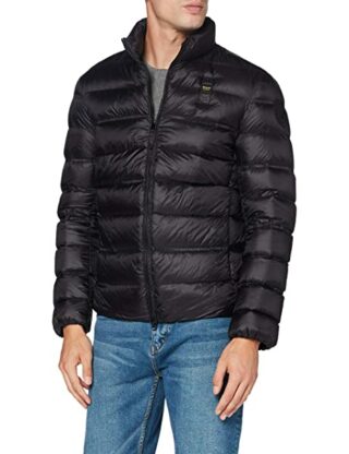 Blauer Steppjacke Herren, Schwarz