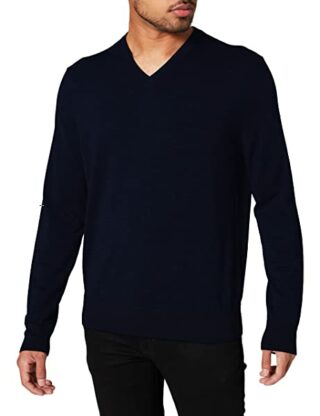 Brooks Brothers Maglione V-Ausschnitt Pullover Herren, Blau