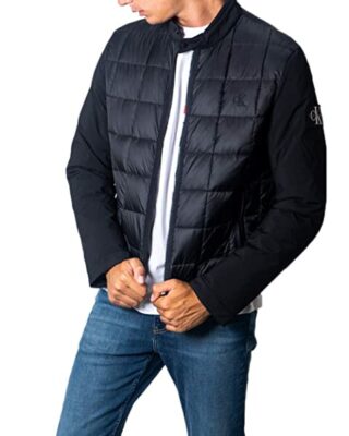 Calvin Klein Moto Daunenjacke Herren, Schwarz