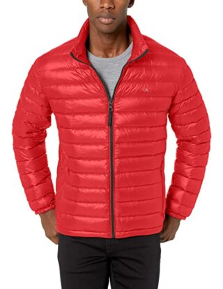 Calvin Klein Packable Down Daunenjacke Herren, Rot