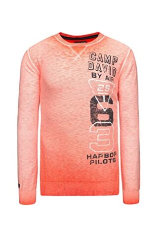 Camp David Prints Pullover Herren, Orange