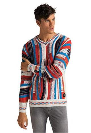 Carlo Colucci V-Ausschnitt Pullover Herren, Bunt