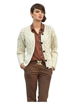Carraig Donn Cardigan Damen, Weiß