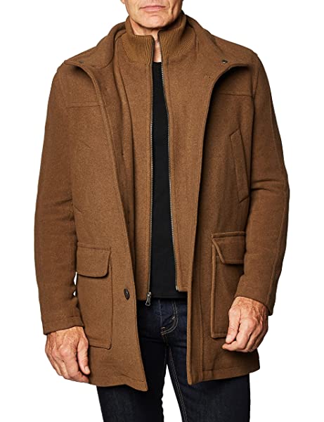 Cole Haan Signature Wool Plush Car Wollmantel Herren, Braun Cole Haan Signature Wool Plush Car Wollmantel Herren, Braun