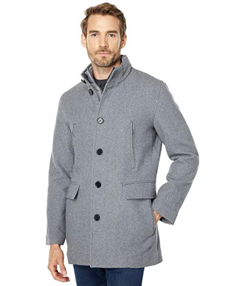 Cole Haan Signature Wool Twill Topper Wollmantel Herren, Grau