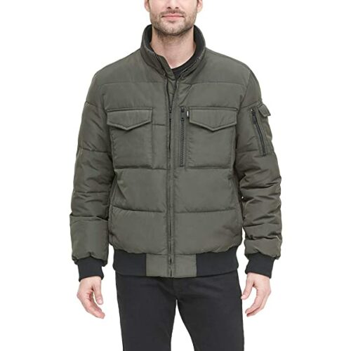DKNY Quilted Performance Bomberjacke Herren, Grün