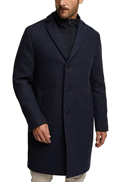 ESPRIT Wollmantel Herren, Blau ESPRIT Wollmantel Herren, Blau