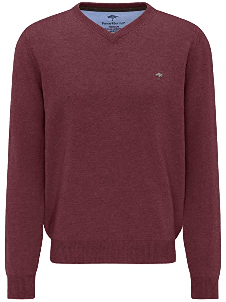 Fynch V-Ausschnitt Pullover Herren, Rot Fynch V-Ausschnitt Pullover Herren, Rot