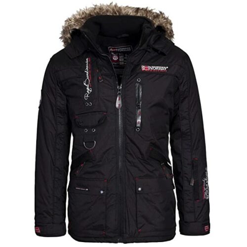 Geographical Norway Avoriaz Steppmantel Herren, Schwarz