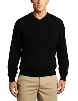 Greg Norman V-Ausschnitt Pullover Herren, Schwarz
