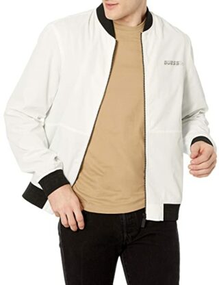 Guess U1ga00 Wo05g Blouson Herren, Weiß