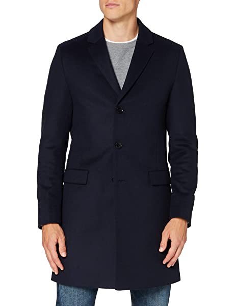 HUGO Dress Migor2041 Wollmantel Herren, Blau HUGO Dress Migor2041 Wollmantel Herren, Blau