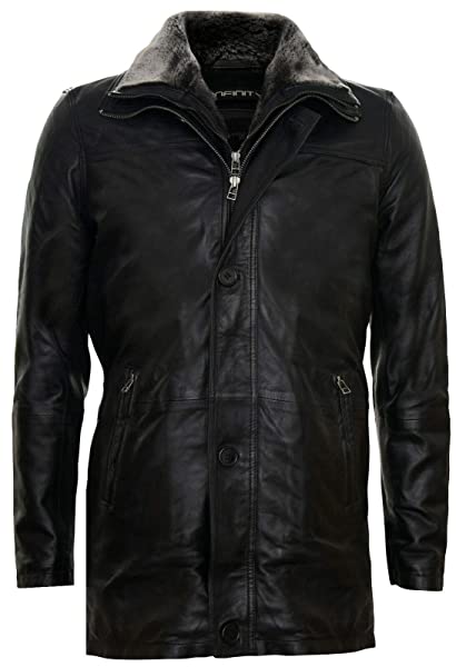 Infinity Ledermantel Herren, Schwarz Infinity Ledermantel Herren, Schwarz