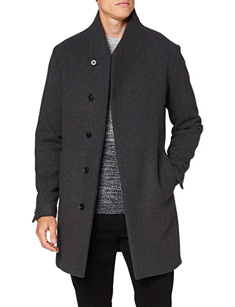 JACK & JONES Jjecollum Wollmantel Herren, Grau JACK & JONES Jjecollum Wollmantel Herren, Grau
