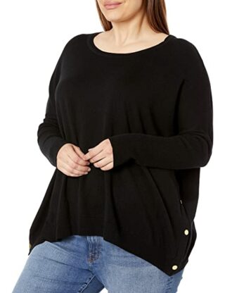 Joan Vass Kaschmir Pullover Damen, Schwarz