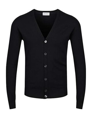 John Smedley Burley Cardigan Herren, Schwarz