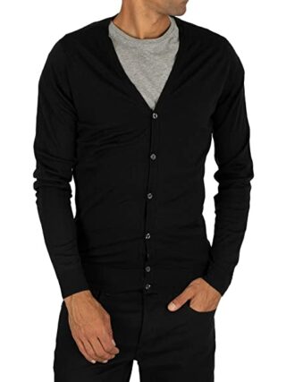 John Smedley Petworth Cardigan Herren, Schwarz