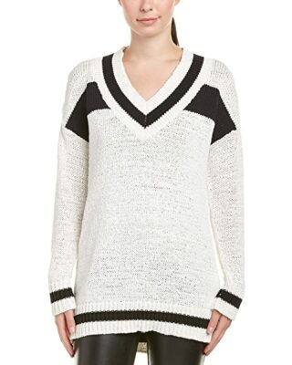 Kendall + Kylie V-Ausschnitt Pullover Damen, Weiß