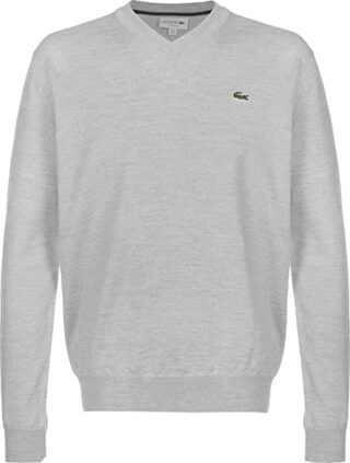 Lacoste AH2181 V-Ausschnitt Pullover Herren, Grau