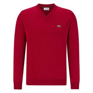 Lacoste AH2181 V-Ausschnitt Pullover Herren, Rot