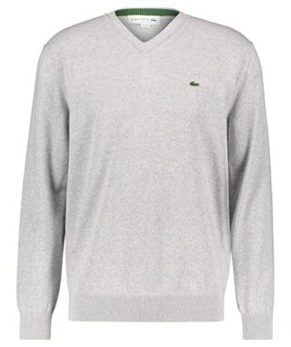 Lacoste AH2183 V-Ausschnitt Pullover Herren, Grau