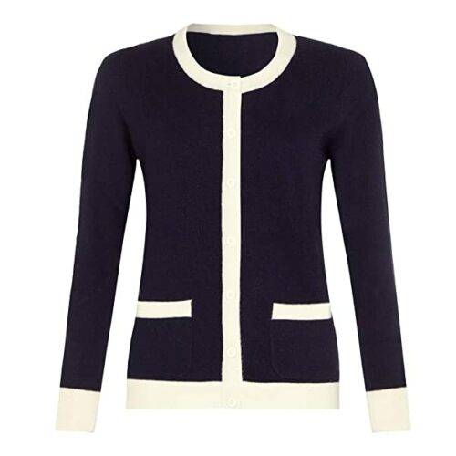 Lona Scott Kaschmir Strickjacke Damen, Blau