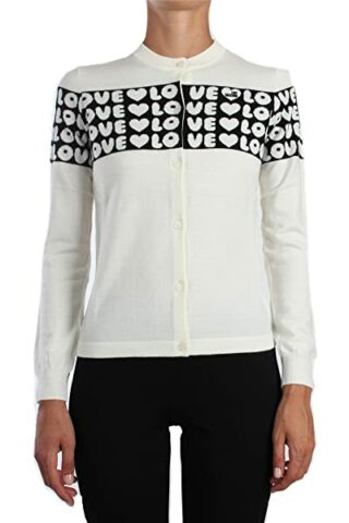 Love Moschino Strickjacke Herren, Weiß