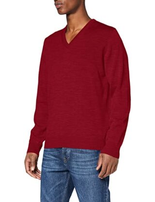 Maerz 490400 V-Ausschnitt Strickpullover Herren, Rot