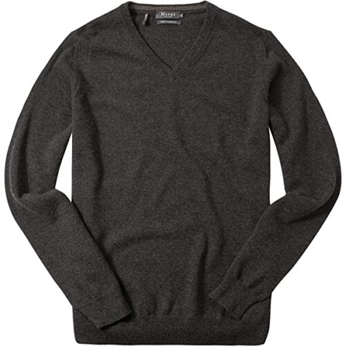 Maerz Kaschmir V-Ausschnitt Pullover Herren, Grau