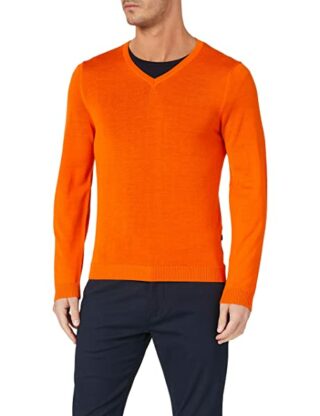 Maerz Summer V-Ausschnitt Pullover Herren, Orange