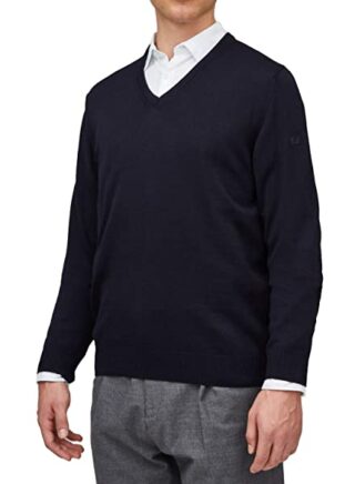 Maerz V-Ausschnitt Pullover Herren, Blau