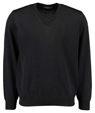 Maerz V-Ausschnitt Pullover Herren, Schwarz